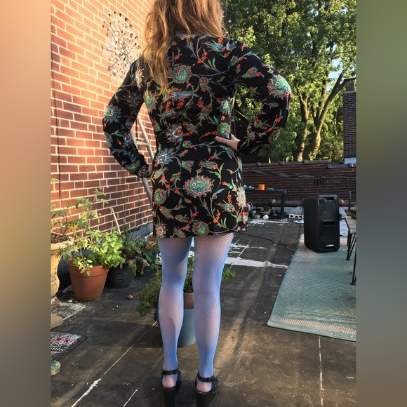 Super 60’s Mod Puff Sleeve Slinky Paisley Print Hendrix meets MINI Super Button - Picture 13 of 16